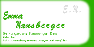 emma mansberger business card